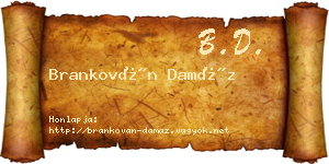 Brankován Damáz névjegykártya